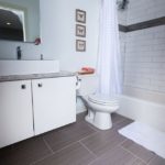 Bathroom with white fixutures